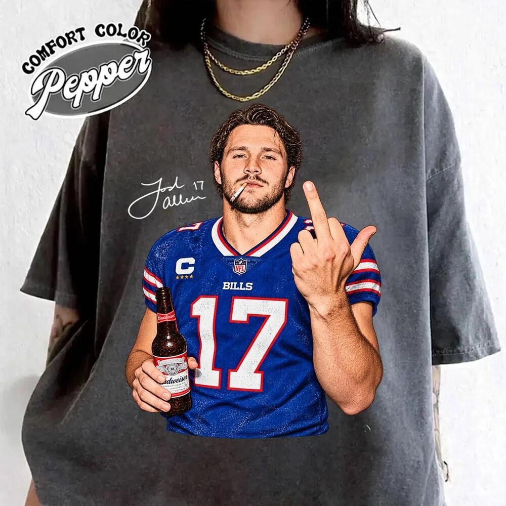 Funny Josh Allen Bills Shirt, S Crewneck Gildan Option